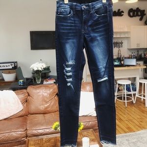 Kancan high waisted distressed dark wash jeans